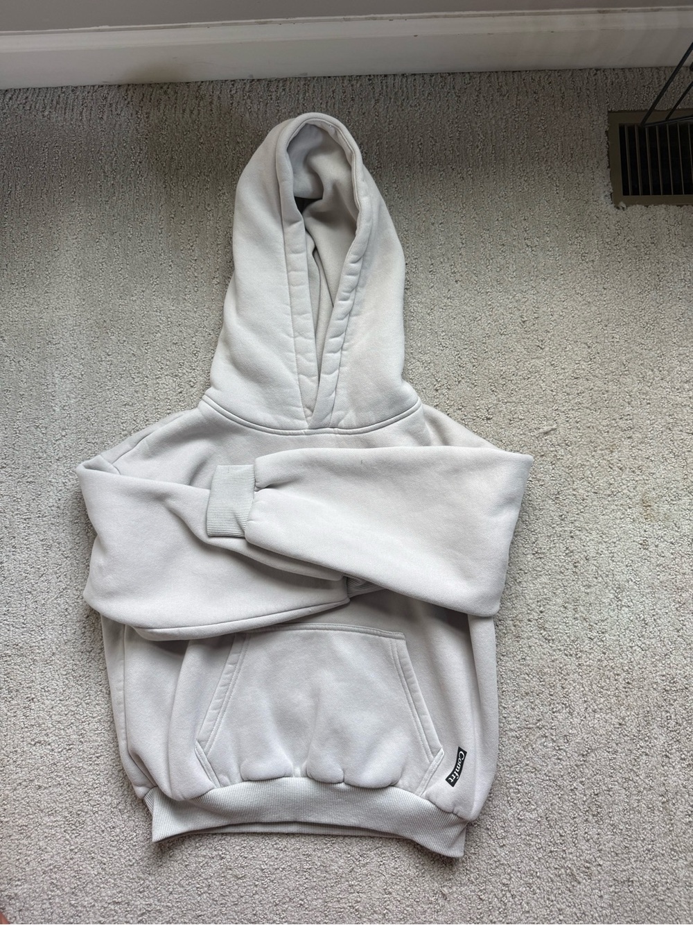Kids' Light Gray Hooded Pullover Sweatshirt